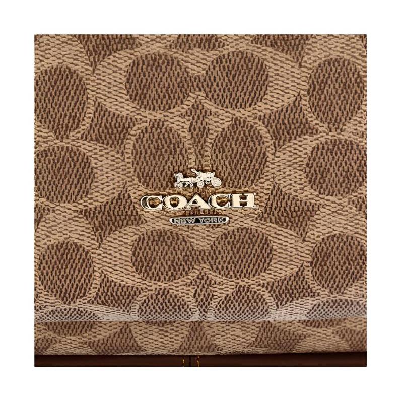 COACH Charlie 30 Daily Versatile Commuting Large Capacity Backpack Brand Classic Presbyopia Coated Canvas Backpack Large Size Women's Light Brown