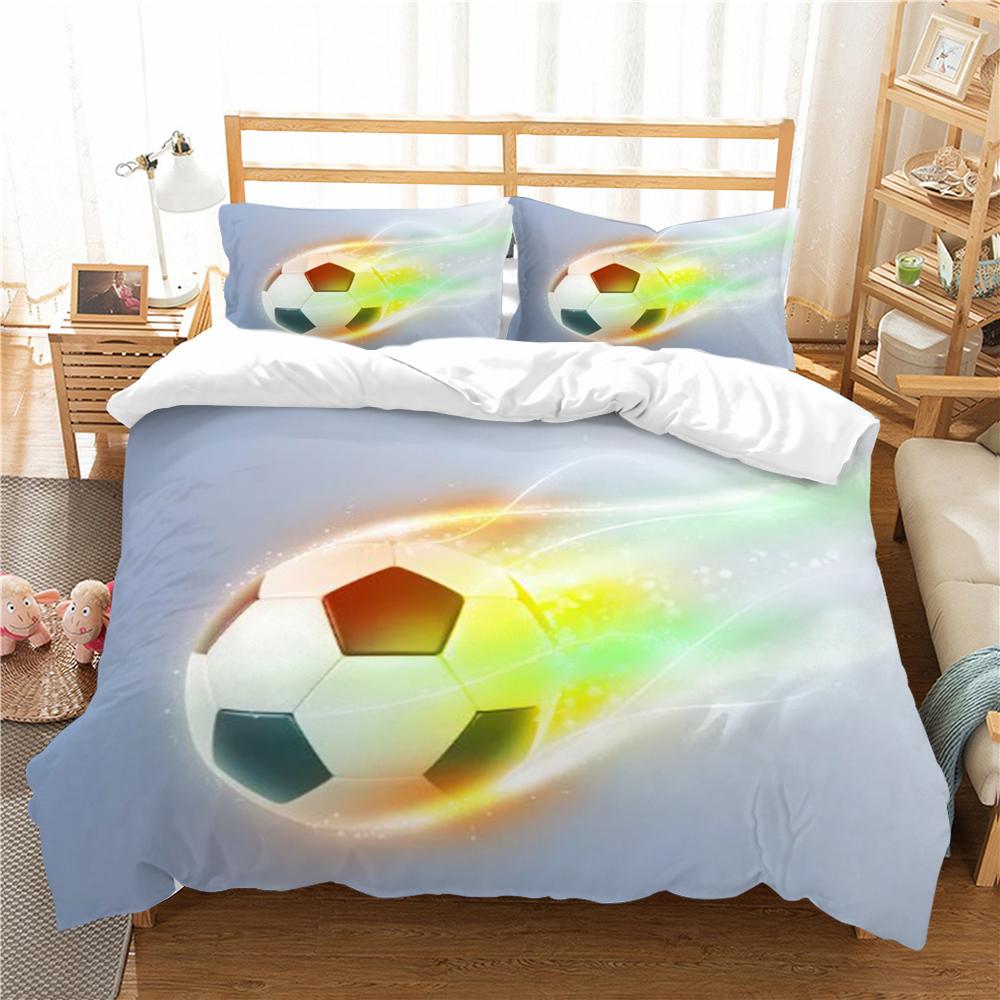 Piłka nożna zestaw poszewek na pościel sportowa poszewka na pościel królowa duży rozmiar pościel z mikrofibry nastolatka dzieci dorosły miękki zestaw łóżek