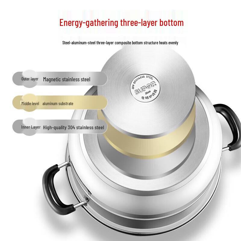 SUPOR 30cm Stainless Steel Steamer Pot