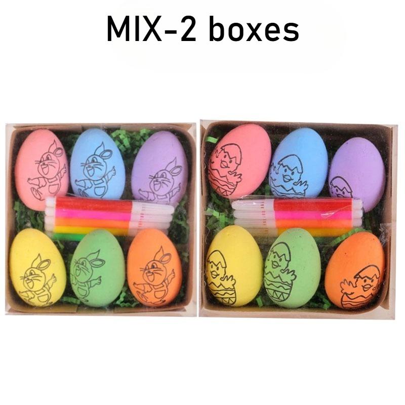Colorful Plastic Easter Eggs DIY Hand Painting Craft Set Artistic Decorative Eggs for Home Holiday Decor Party Craft Accessories