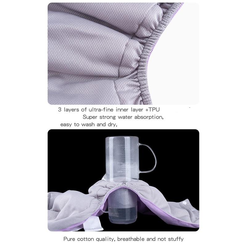 1PC Washable Reusable Adult Cloth Diaper Cut-outs Design On Both Sides Breathable Comfortable Cool Lining Diaper