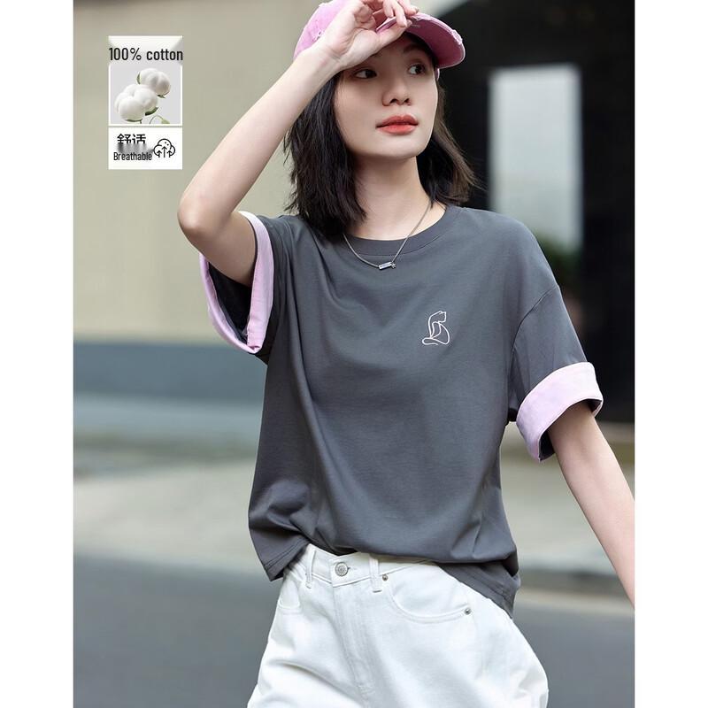 Demana Women's Oxygen Cotton Color-Block T-Shirt