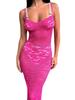 New Multi-Color Lace Sleeveless Suspenders Sexy Long Dress 2025