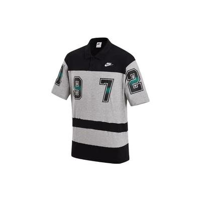 Sports Loose Casual Polo Shirt Men Tops Black Grey FQ9582-063