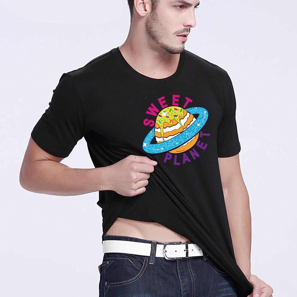 Summer Top Mens T Shirts Harajuku Casual Clothes Short Sleeve Fashion Astronaut Printed O Collared Tshirts Fashion Soft Pullover