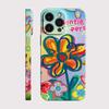 Colorful Flower Checkered Pattern Glossy Film Hard PC Phone Case for Oppo A6 A5 A78 A3 A3X A60 A76 A36 A17 A16e A55 Pro 4G 5G