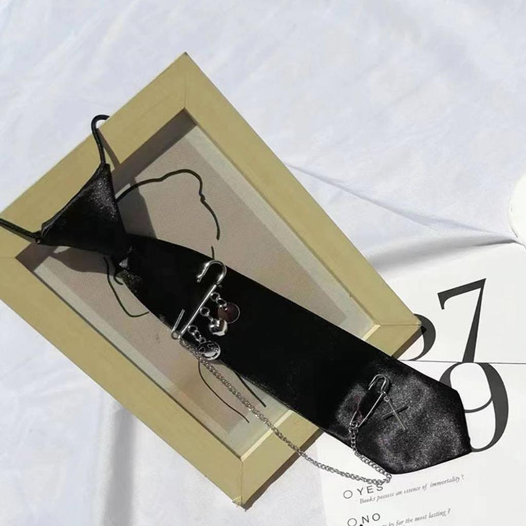 Teens Students Shirt Necktie Women College Style Plain Uniform Detachable Collars Removable Ties Costume Accessories