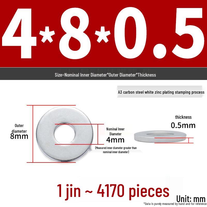 Extra Large Galvanized Metal Flat Washer - Thickened Round Screw Washer M6-M16