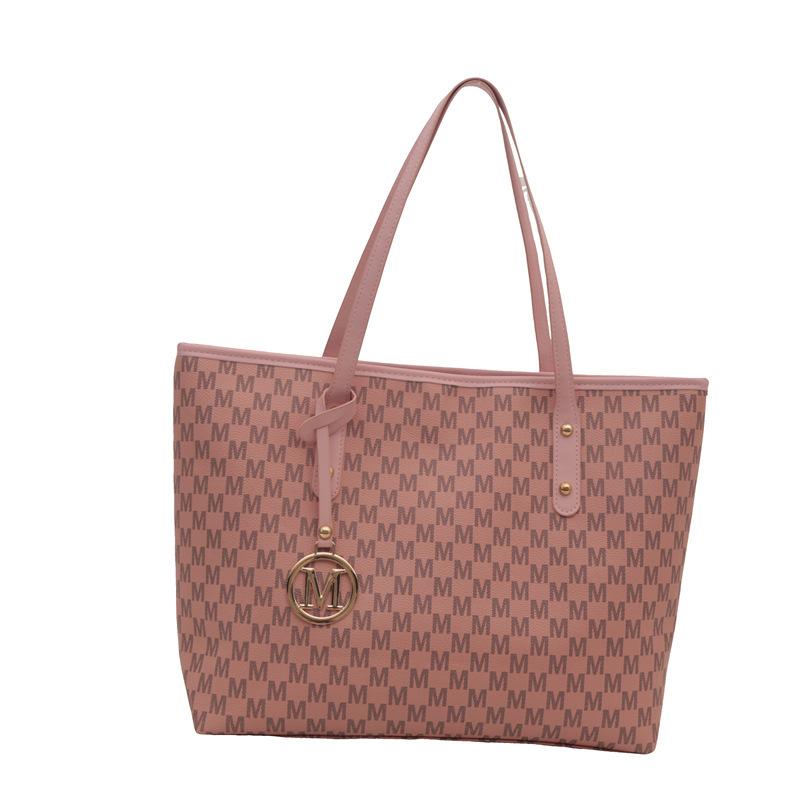 

Premium bag commuter tote bag women s 2025 new autumn and winter popular fashion shoulder bag large capacity hand bag рожевий