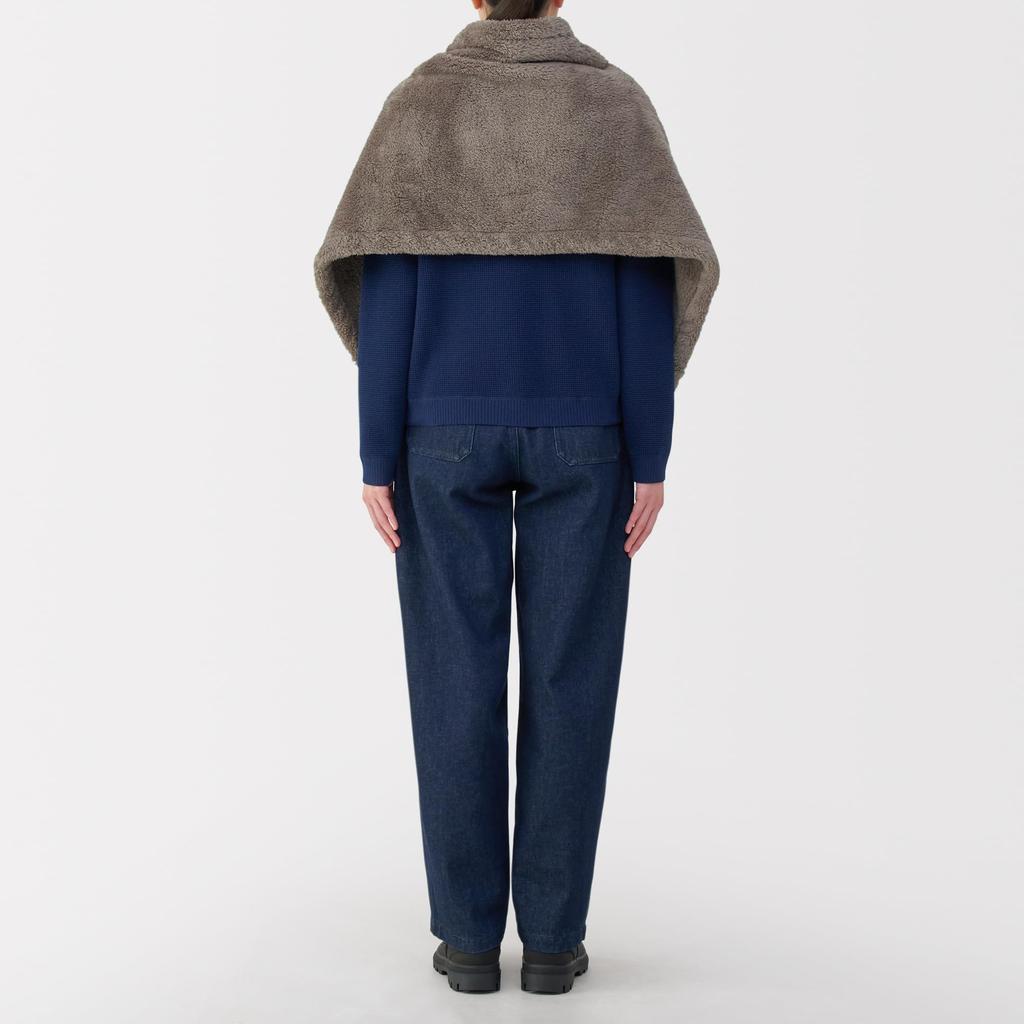 MUJI Recycled Polyester Warm Boa Unisex Mocha 45 x 160cm Cape, Adult, DDD11A5A, Brown,