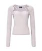 Peullijeunopallou Valerie Shirring Button Long Sleeve Top (Pale Pink)