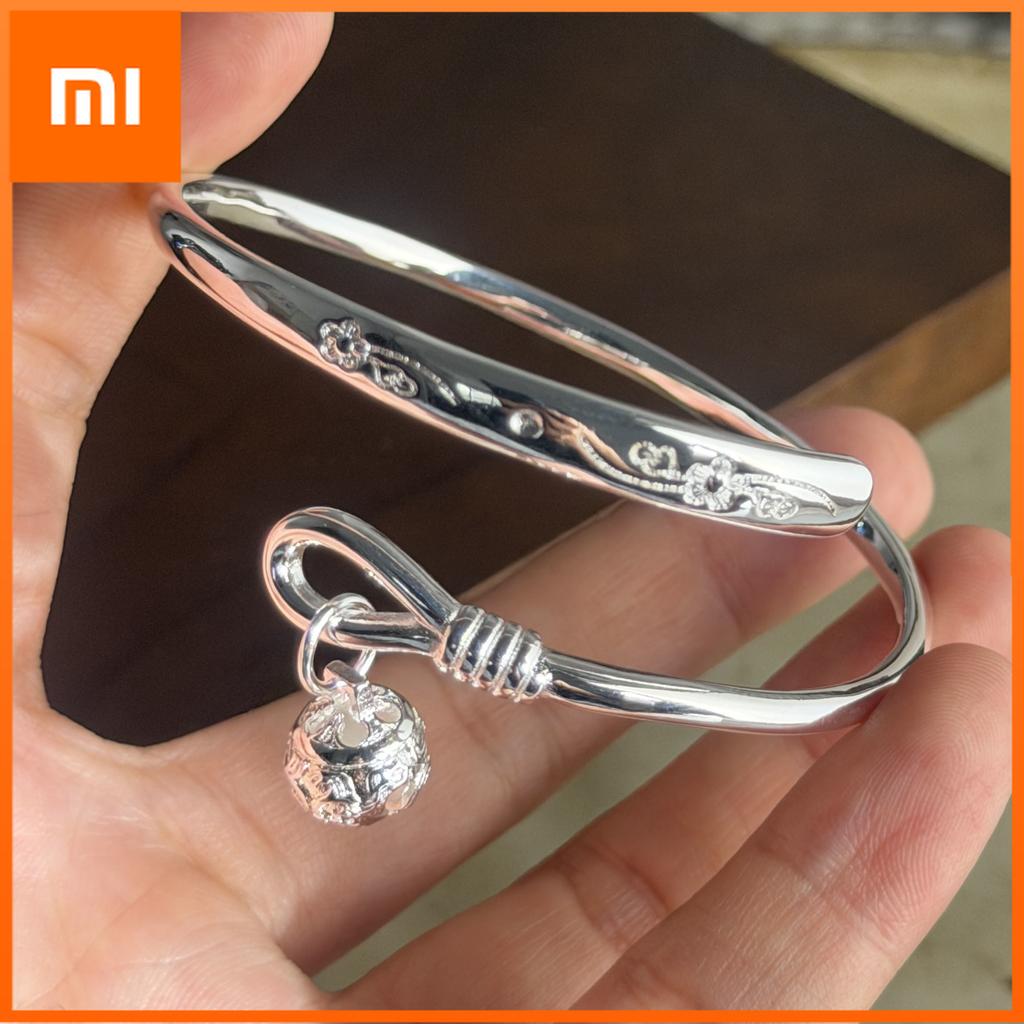 Xiaomi 100% Solid 925 Sterling Silver Metal Bracelet for Women Vintage Handmade Simple Retro Tassel Ball Bracelet Birthday Gift Party