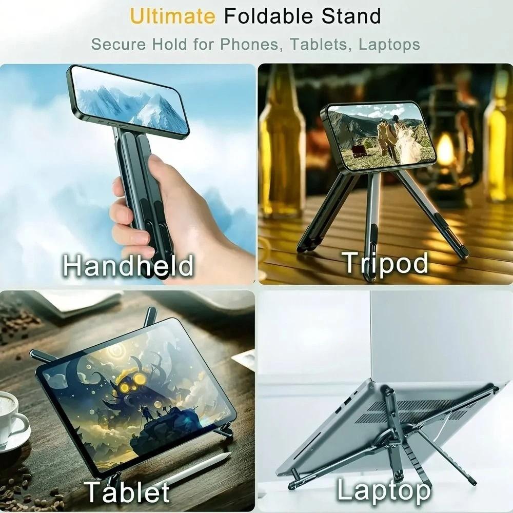 Premium Aluminum Alloy Magnetic Phone Stand Hollow Out Design Sturdy Structure Aluminum Alloy Stand Lightweight Portable