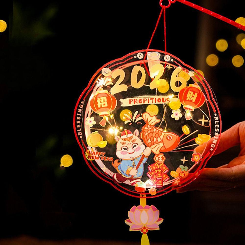 With Tassel Chinese New Year Lanterns Cartoon DIY Handheld Lantern Children's Activity