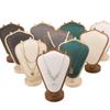Elegant Sturdy Lint Necklace Display Stand Small Wood Jewelry Bust Holder Portable Accessory for Countertop Showcase