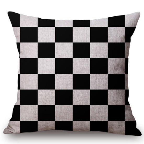 Scandinavian Throw Pillow Case Nordic Style Decorative Cushion Covers Black Yellow Geometric Strips Plaid Sofa Cushion Cover