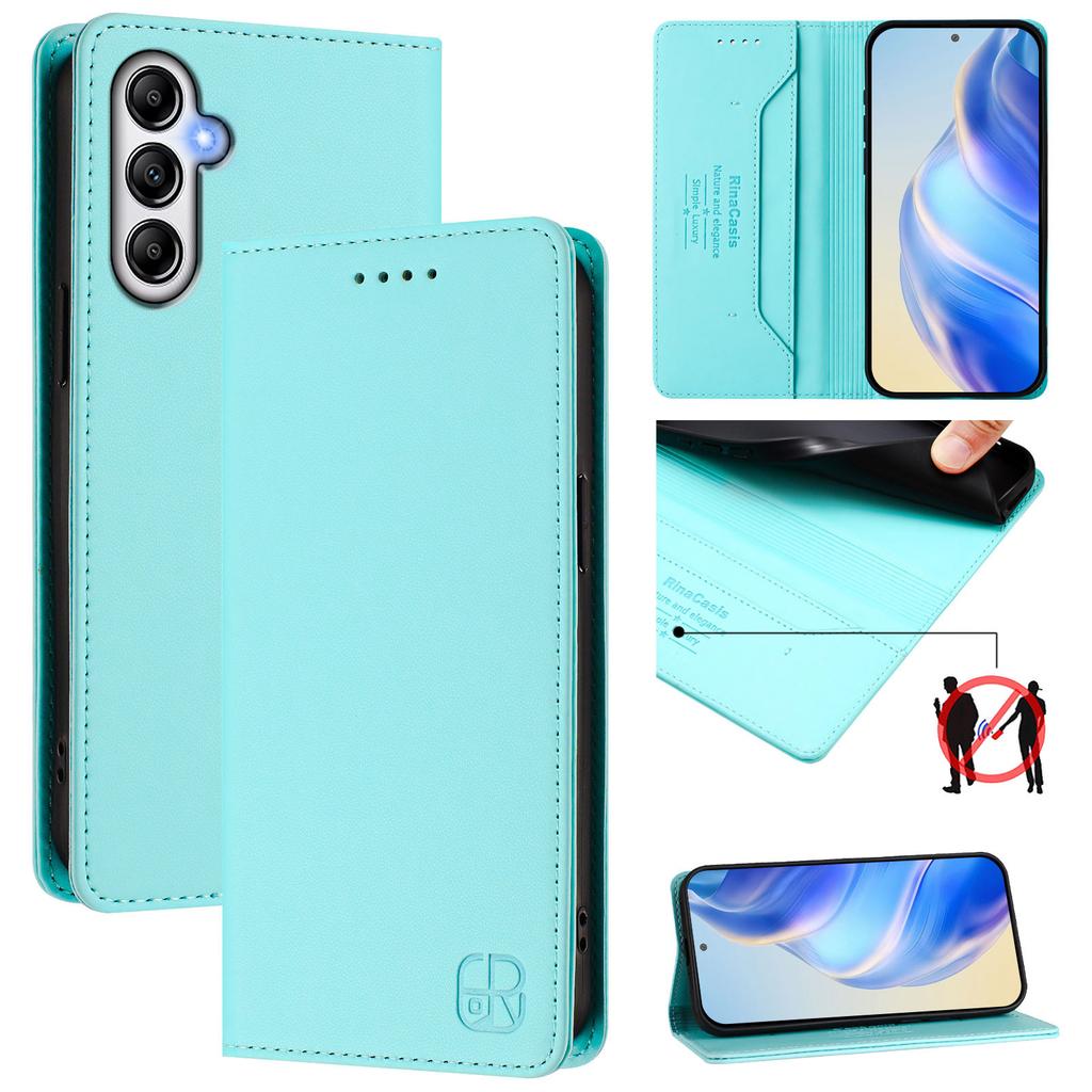 For Samsung Galaxy A14 4G/Galaxy A14 5G Leather Case RINACASIS RC01 Phone Cover with RFID Blocking Wallet Stand