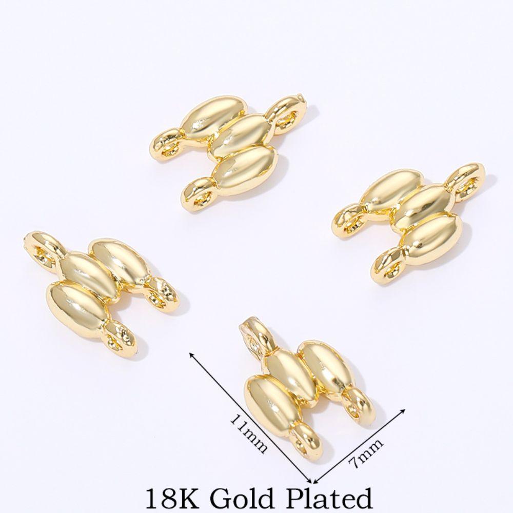 50Pcs 18K Gold Plated Gold Plated Connectors 11mm*7mm Size 2-Row Design Brass Connectors Brass Material Gold Plated Finish