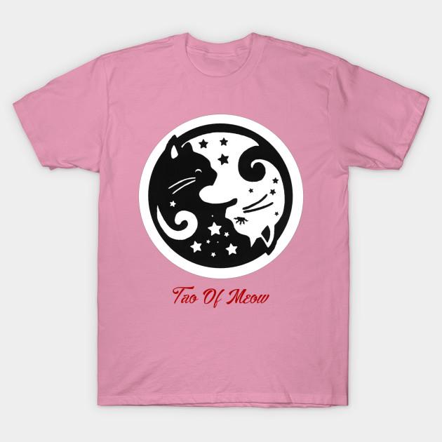T-Shirt Damen Yin Yang Tao Of Meow Katzen Harajuku Print Kawaii T-Shirt Sommer Kurzarm Damen T-Shirt Oberteil