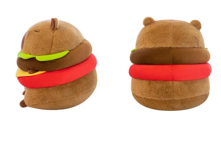 Nuovo Peluche Capibara Hamburger Carino Giocattolo di Peluche Animale Simulato Bambola Morbida Giocattolo per Bambini Regalo di Compleanno Decorazione Kawaii per la Stanza