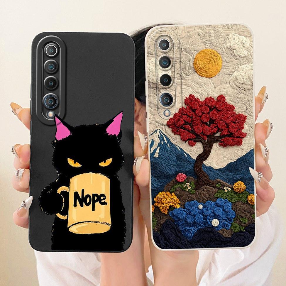 For Xiaomi Mi 10 Case Fashion Cartoon Cute Funny Painted Silicone Phone Casing M2001J2G M2001J2I