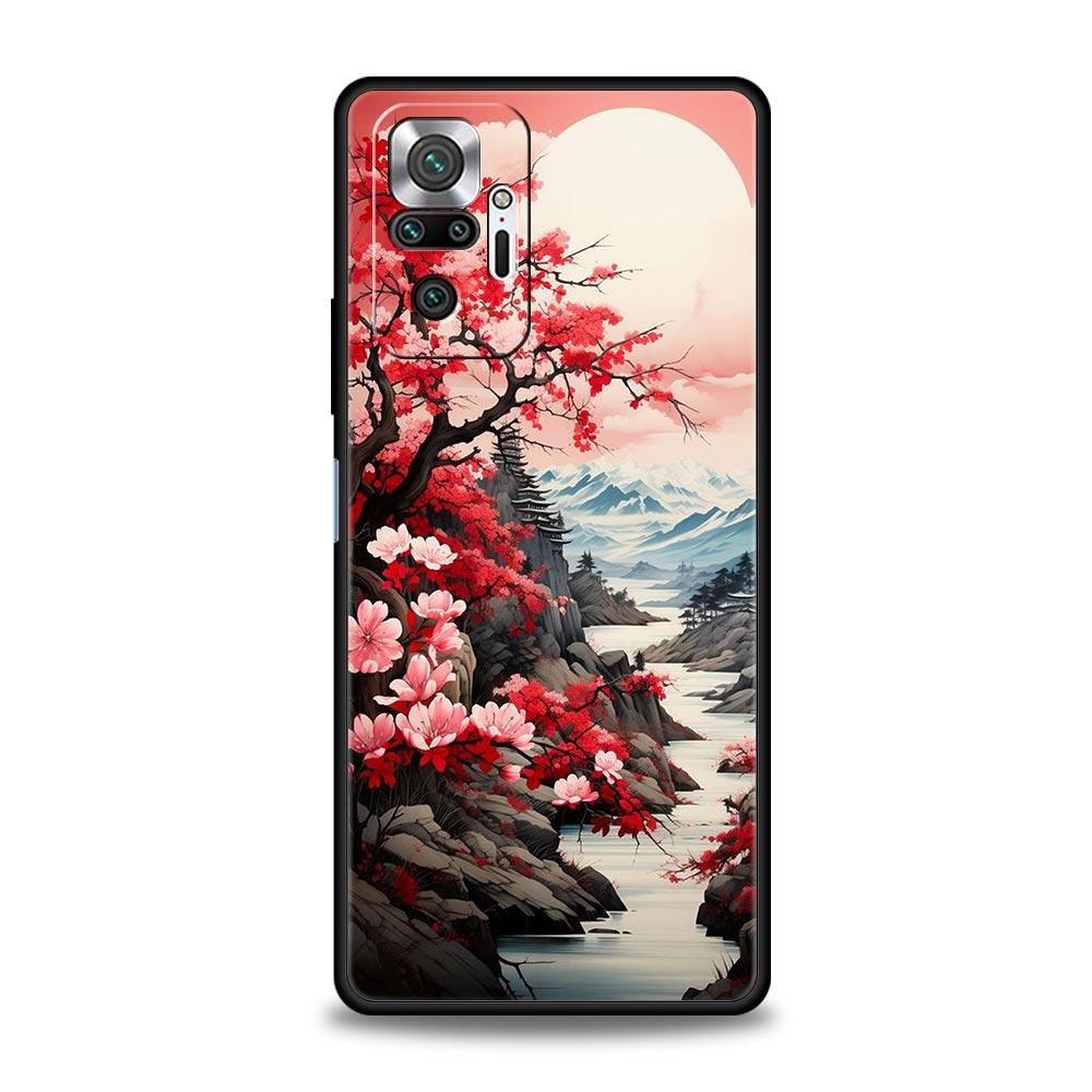 

Чехол для телефона с пейзажем в стиле туши и акварели для Xiaomi Redmi Note 13 12 5G 11 10 Pro Plus 4G 9S 9 8 7 9T 13C 12C 10C 9C 9A Redmi 9T