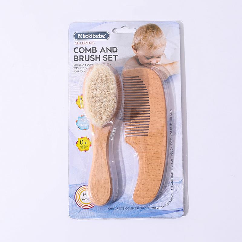 Beech Comb Brush Beech Wool Brush Massage Wood Comb Brush Bath Hair Washing Wool Brush