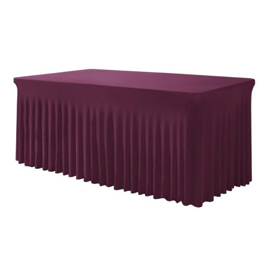 4ft 6ft Sizes Stretch Table Skirt Tutu Ruffled Tablecloth Table Cover Classroom Teacher Desk Back to School Supplies