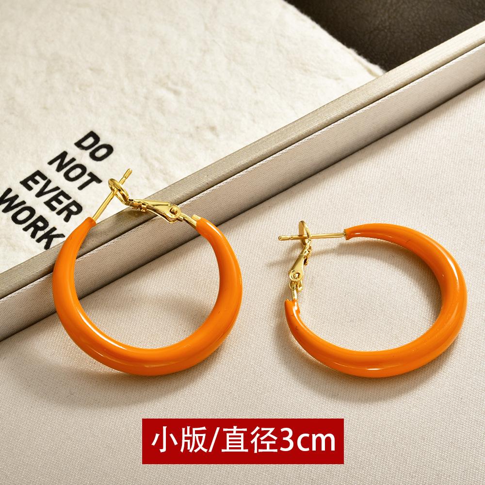 

Orange drip earrings, new high-end stud earrings, ear jewelry, Hong Kong style unique color fashion earrings