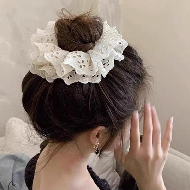 Lace Elegant Double Layered Oversized Headband For Women'S Hair Accessories