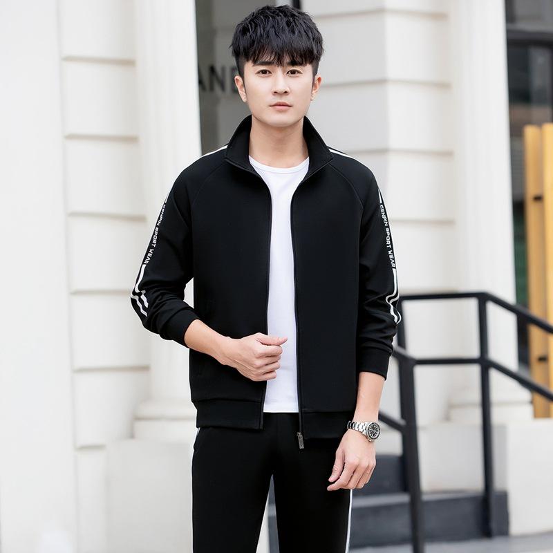 Spring & Autumn Unisex Korean-Style Running Casual Sportswear Set with Optional Logo