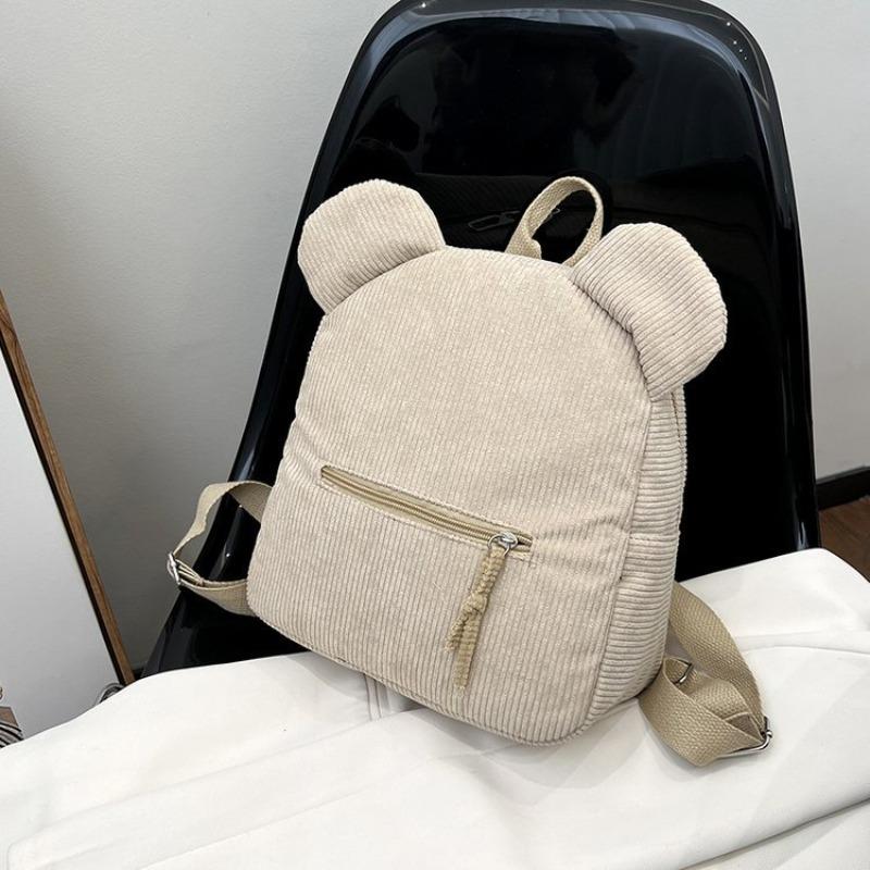 Striped Velvet Personality Trend Casual Simple Travel Bag Spring New Corduroy Fashion Women's Bag Backpack