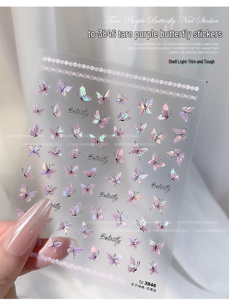 3D Embossed Crystal Butterfly Nail Stickers 2025