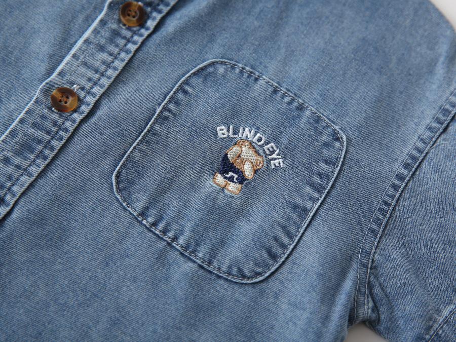 Boys' Handsome Summer 2026 Denim Short-Sleeved Shirt
