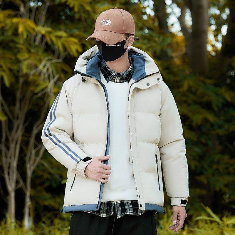 Autumn and Winter Hooded Cotton Clothes Men's Thickened Hooded Jacket Youth Windproof and Cold Cotton-padded Clothes Fashion