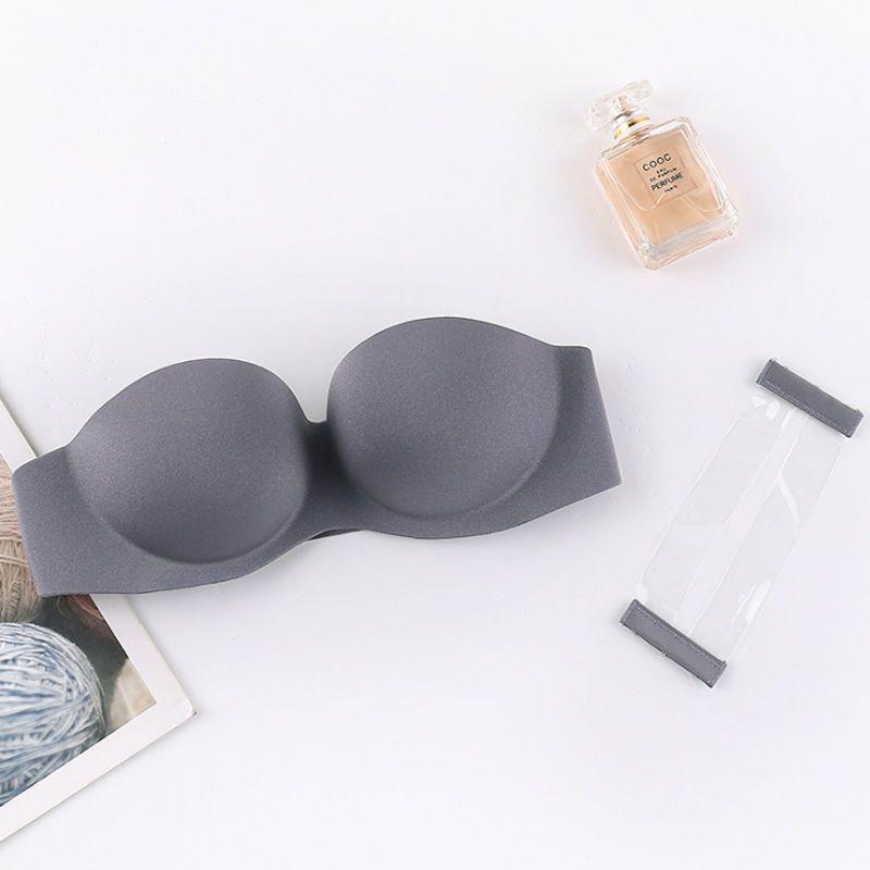 

Seamless Cross-Strap Strapless Push-Up Bra for Wedding and Evening Gowns C (36/80 Universal AB cup) сірий колір