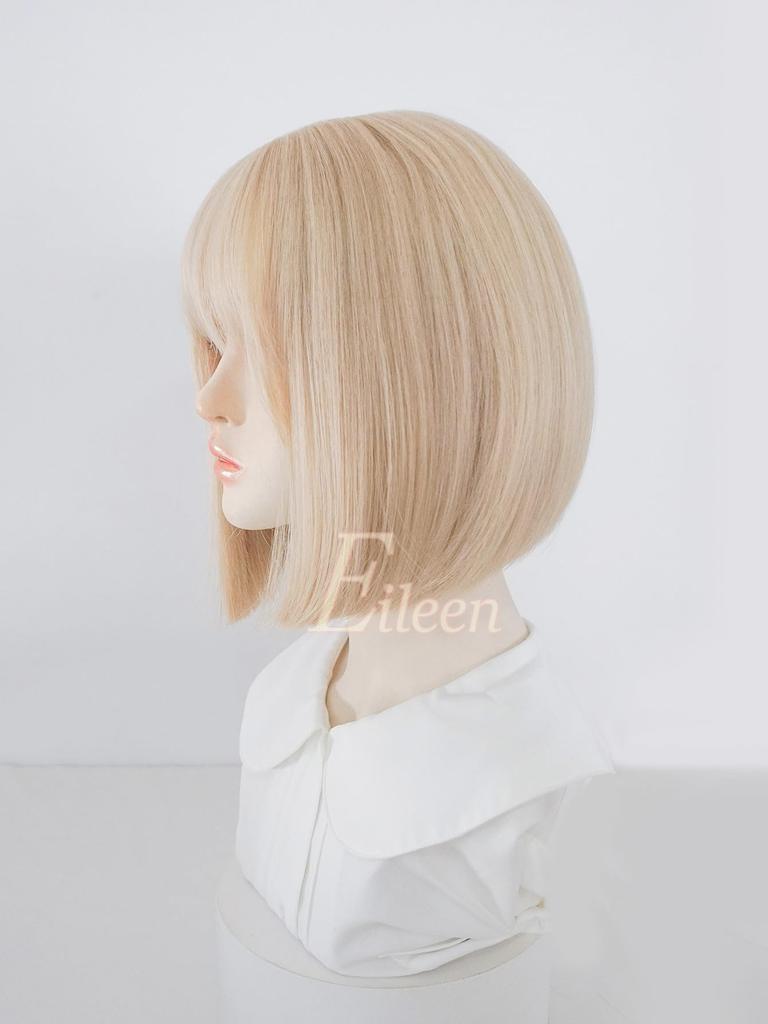 Eileen Bob Blonde Wig Natural Fluffy Feel Ladies Wig Straight Small Face Effect Net Included