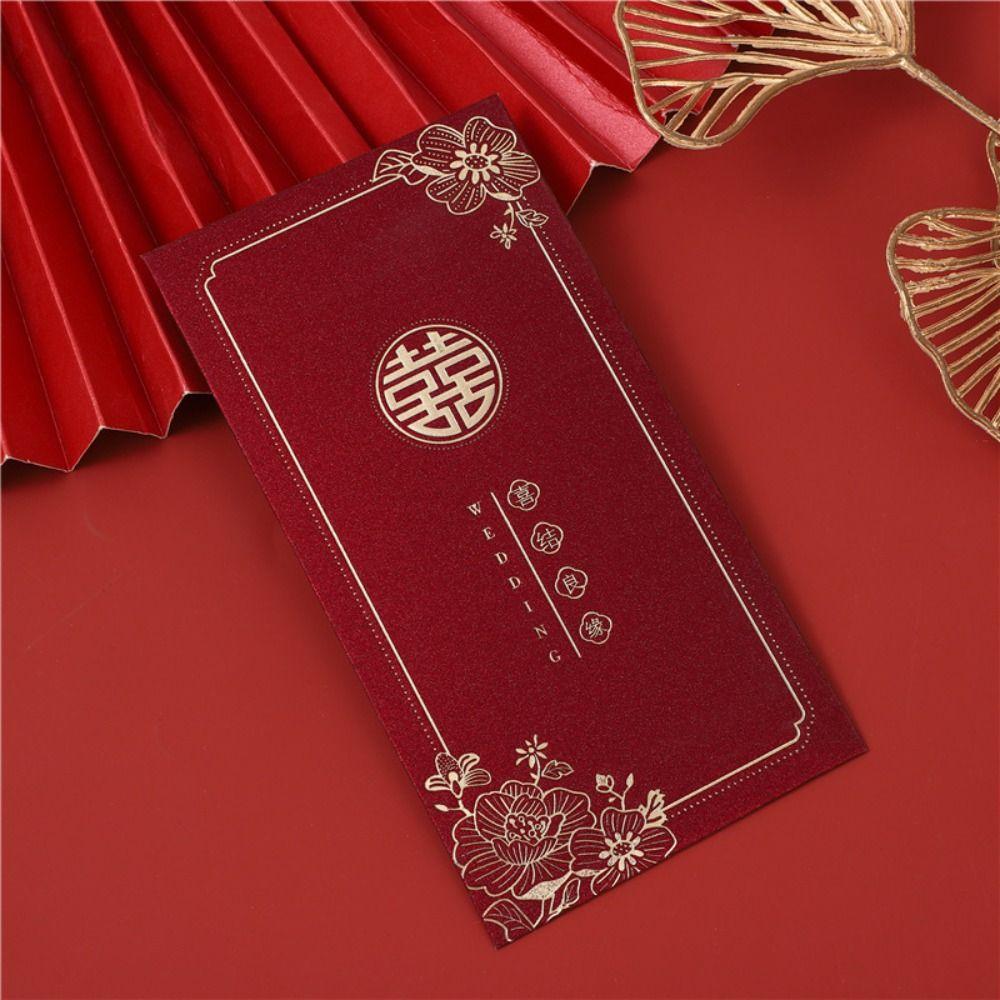 6pcs Blessing Wedding Money Pocket Chinese Style Lucky Money Packets New Year Red Envelopes Bonus