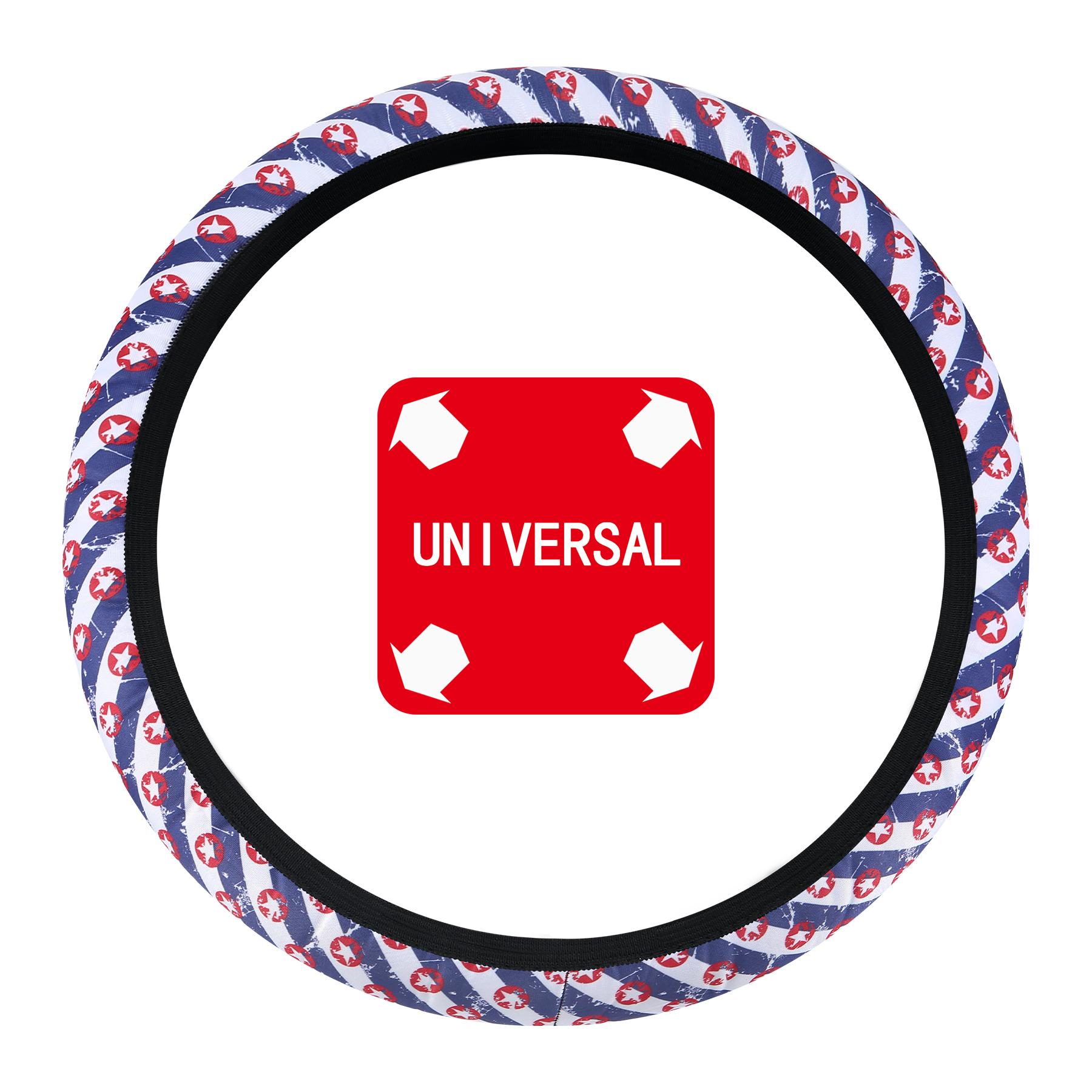 

Car Steering Wheel Breathable Non-Slip American Flag Print Car Steering Wheel Cover Handlebar Wrap No Inner Ring Needed