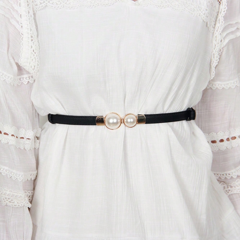 Pearl Belt Women's Versatile Thin Belt Women's Decoration with Skirt Adjustable Thin Waist Simple and Versatile