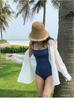 Koreanischer Trägerloser Damen-Badeanzug - Schlankmachend, Figurbetont, Bauchbedeckend, Stütze für kleines Dekolleté, Sexy Thermalbad-Stil