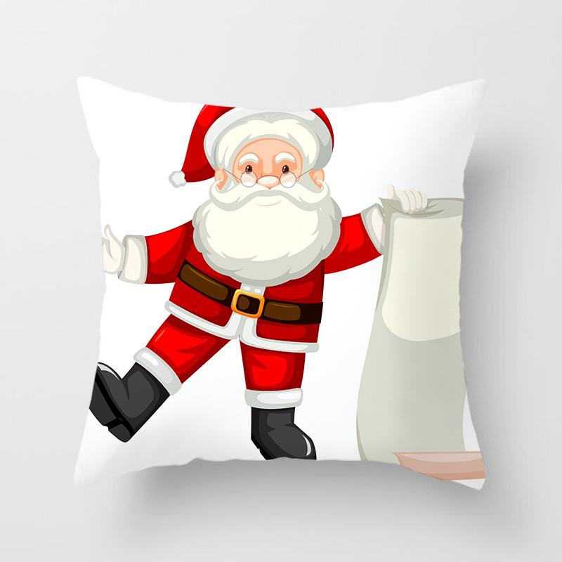 Cartoon Santa Claus Pillowcase Sofa Kids Room Decoration Merry Christmas Cushion Cover