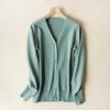 Spring & Autumn Women's V-Neck Knit Cardigan - Long Sleeve Short Sweater Jacket