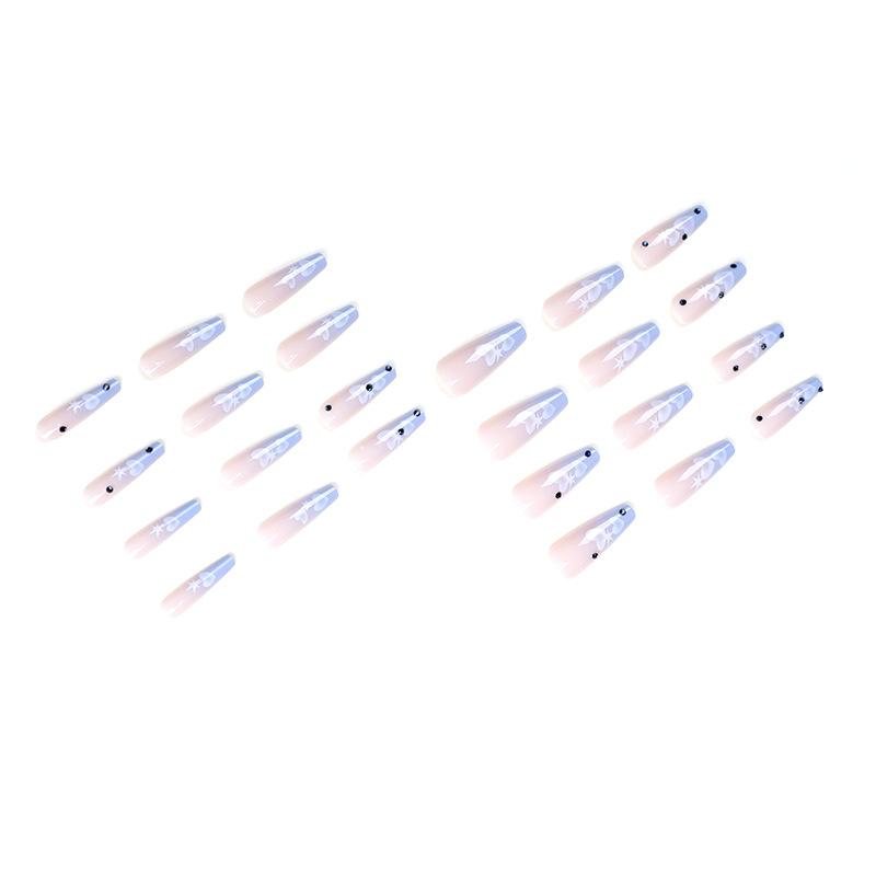 Artificial Nails Long Ballet Nails Wearable Nail Art Blue Sky Pure Desire Ai'x Gradient Color False Nails