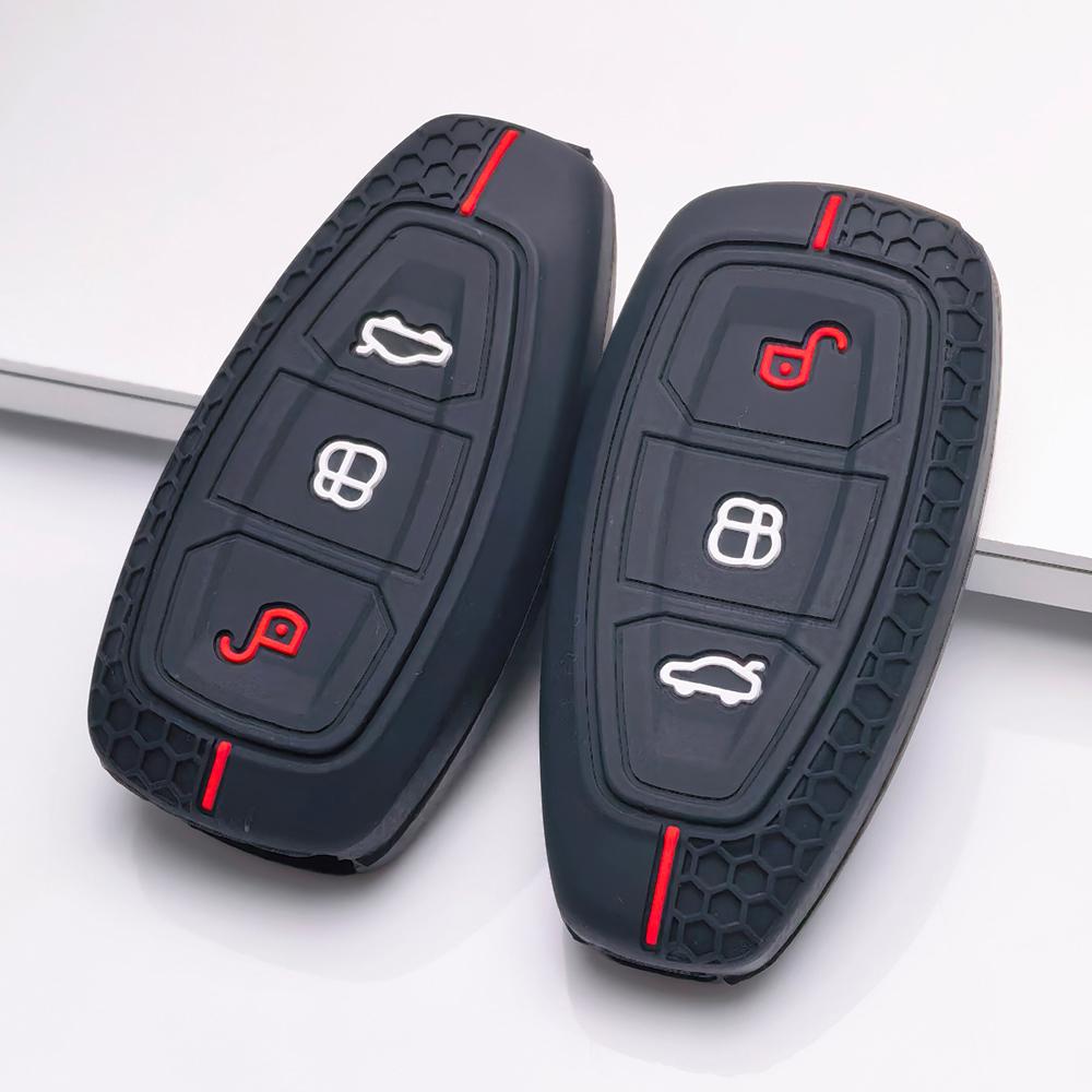 Upgraded Silicone Key Protector for Ford 3 Button Smart Remote, Fits Ford Focus Mondeo Kuga Escape Galaxy C-Max S-Max, Protective Accessory