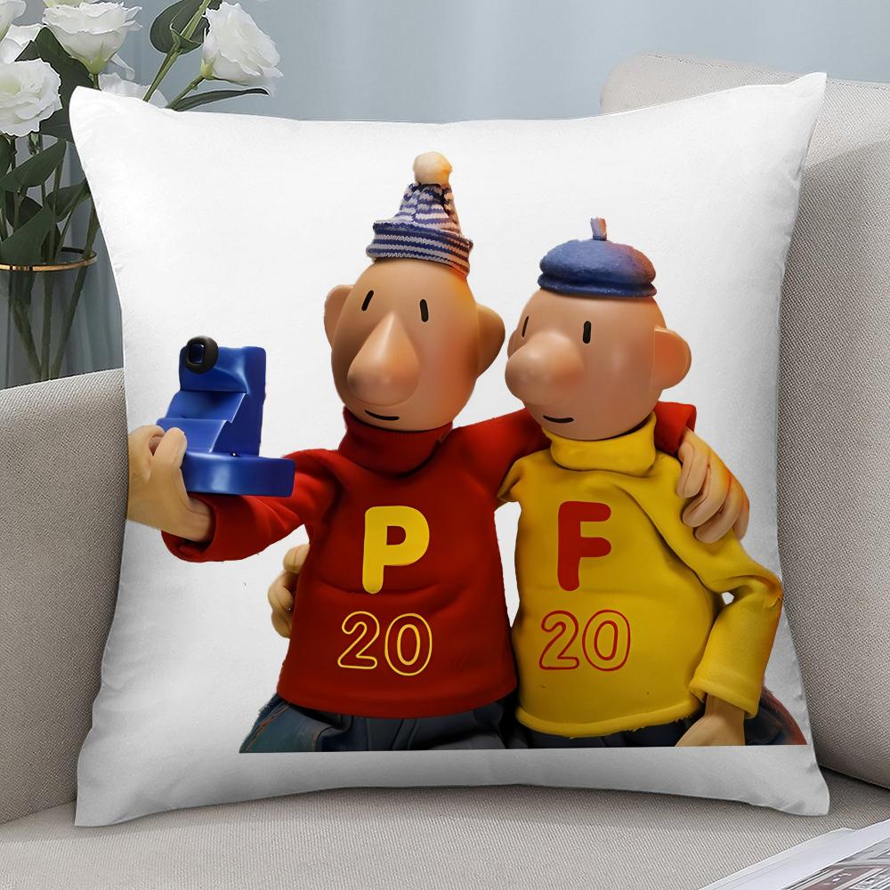 

Cartoon P-Pat & Mat Pillow Case Short Plush Pillow Covers Sofa Decorative Gift Home Double-sided Printing Cushion Cover 20x20Inch
