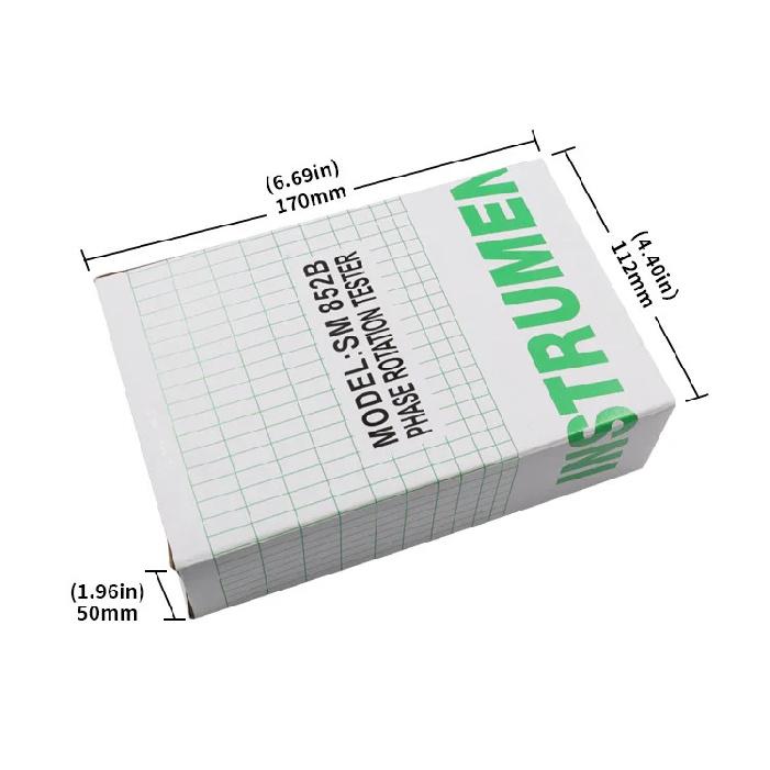 SM852B Portable Phase Sequence Tester, 3-Phase AC Rotation Meter, Voltage/Current Detector, Phase Rotation Indicator for Electri