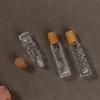 3pcs/set Transparent Glass Roller Bottle Wood Grain Cap for Essential Oils Roll-On Refillable Perfume Bottle Roller Ball Empty