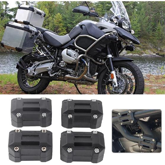 Engine Bumper Block, 2 Pair Motorcycle Engine Guard Bumper Block Protection Decor 22/25/28mm Fit for R1200GS R1150GS, Engine Bumper Block Black