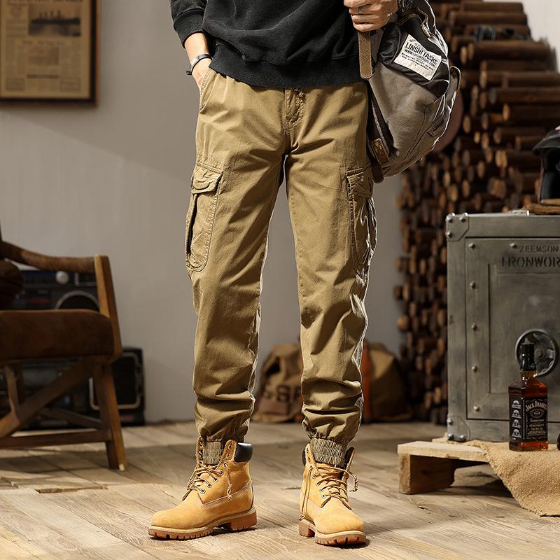 Retro Casual Loose Cuff Pants - Men’s Fashionable, All-Match Overalls